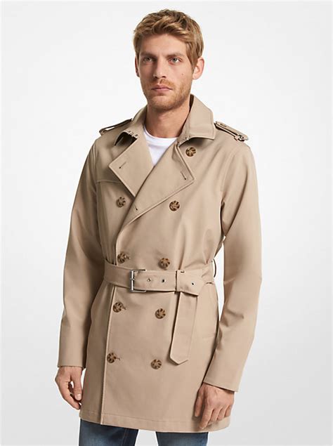 michael kors cotton blend trench coat mens|Michael Kors belted trench coats.